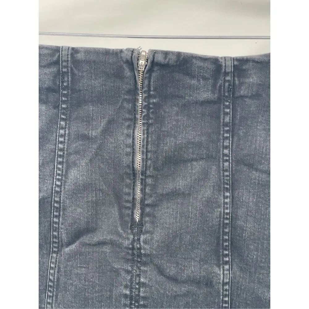 Free People Denim Skirt Women Size‎ 2 Black Mini